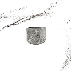Bianca Milano 925 Sterling Silver Basketweave Cocktail Band Ring Size 6
